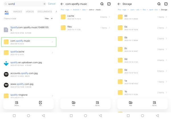 Spotify Downloaded files on Android