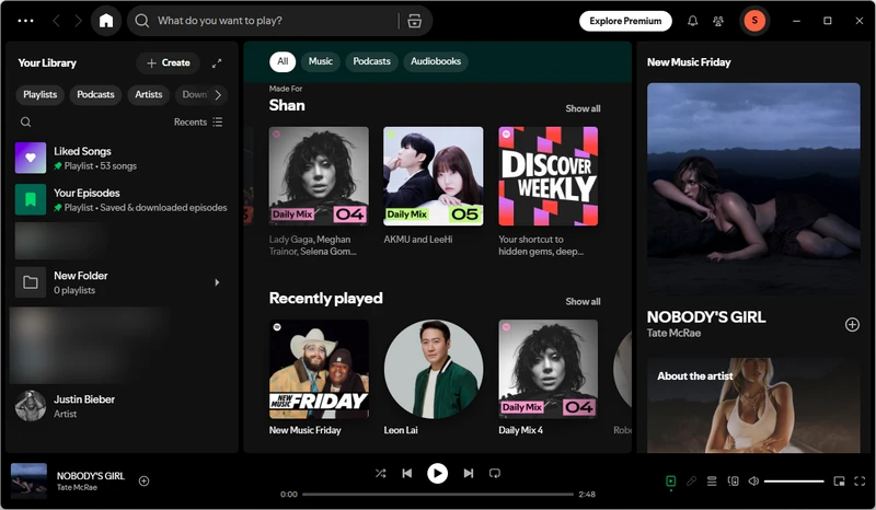 spotify user interface
