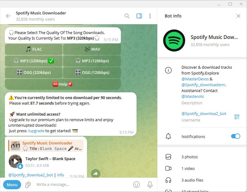 spotify music downloader bot