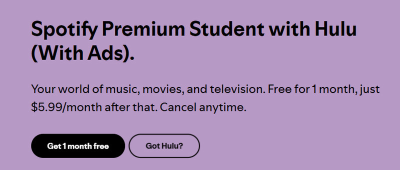spotify premium student with huhu