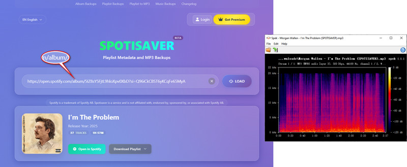 download Spotify album to MP3 online with spotisaver