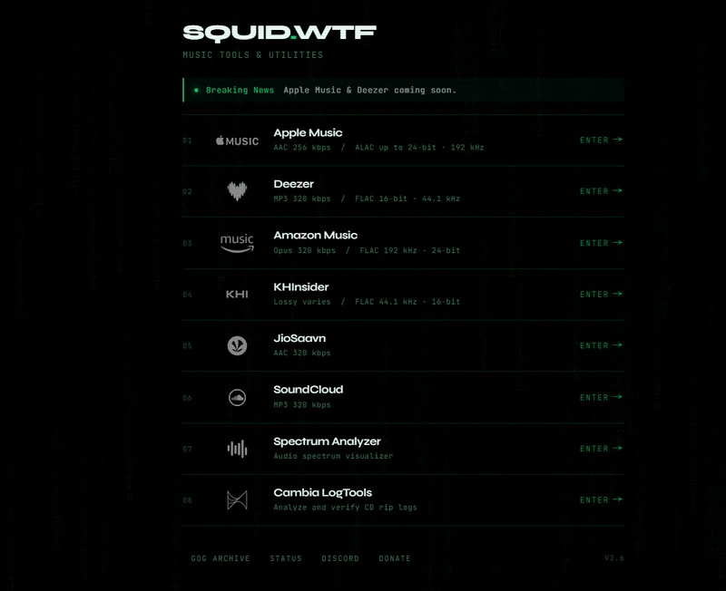 SQUID.WTF Music Tools & Ultilities