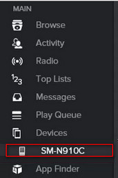Select device to sync Spotify music