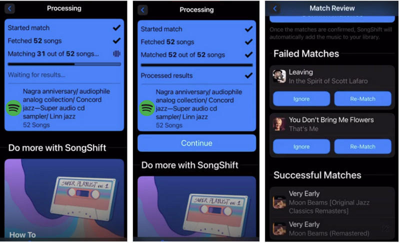 transfer process songshift