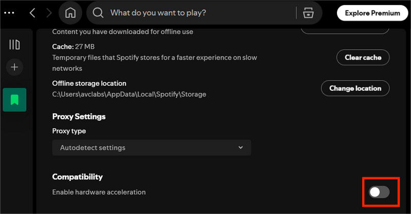 turn off hardware acceleration