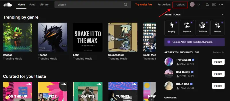 upload mp3s to soundcloud