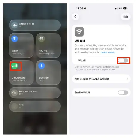 Access via Mobile Data