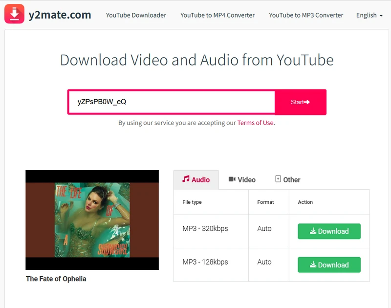 download youtube files via y2mate