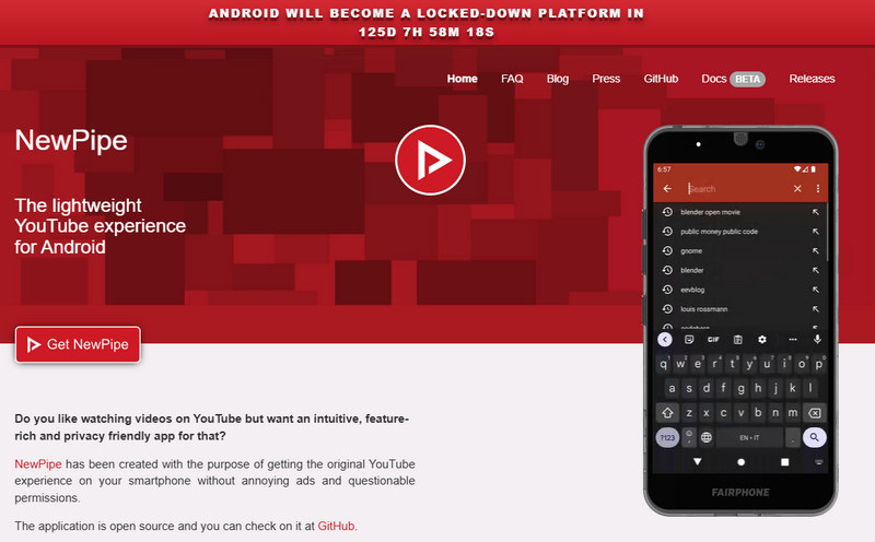 NewPipe Android app