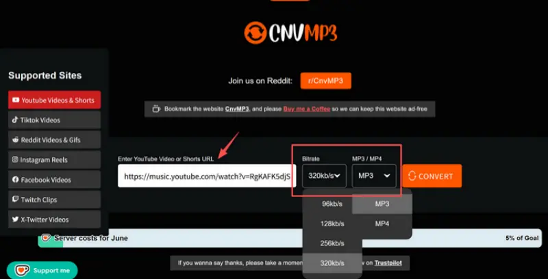 Step 2: paste link into search box