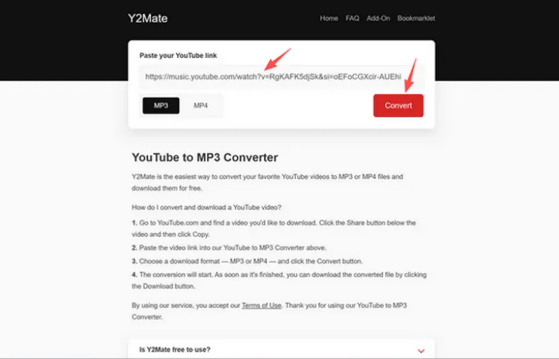 Step 2: paste link