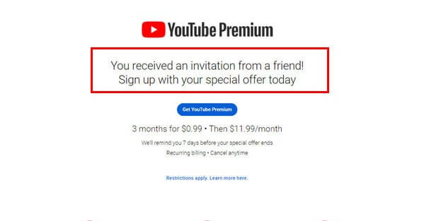 get 3-month youtube premium free trial