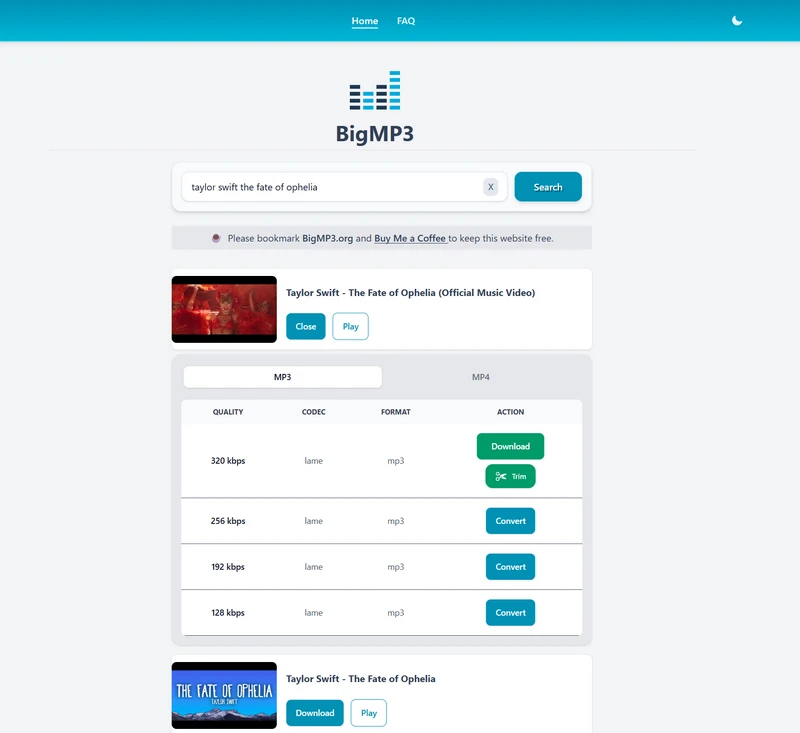 BigMP3 free music download