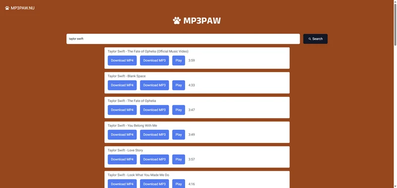 Mp3Paw MP3 free downloader