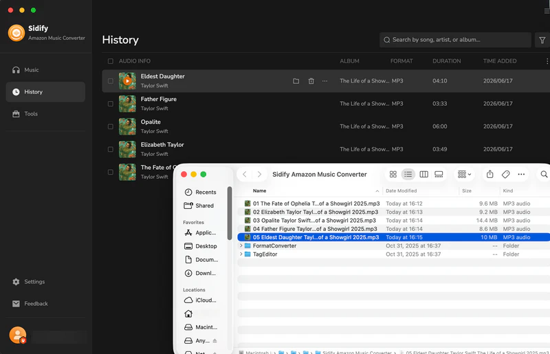 find downloaded amazon music