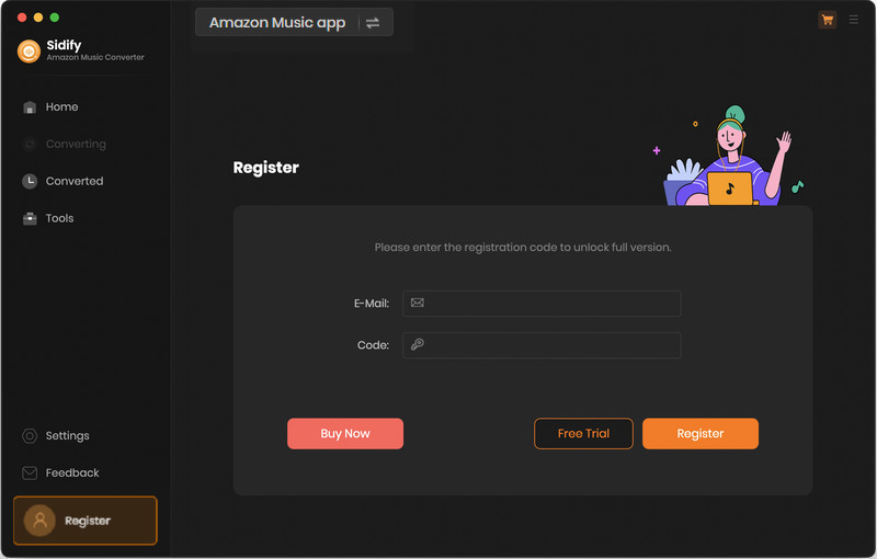 register sidify amazon music converter