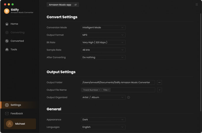 Customize the output settings