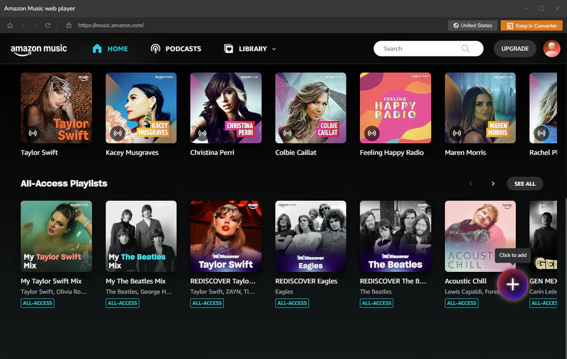 amazon music web player