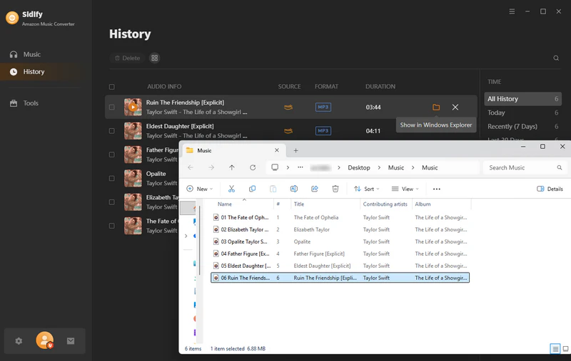 find downloaded amazon music