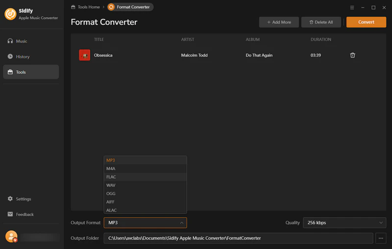 convert local audio files