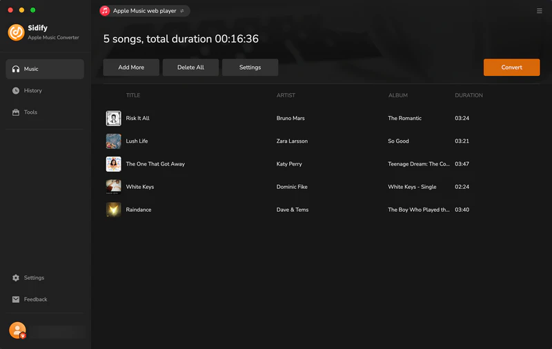 music to convert