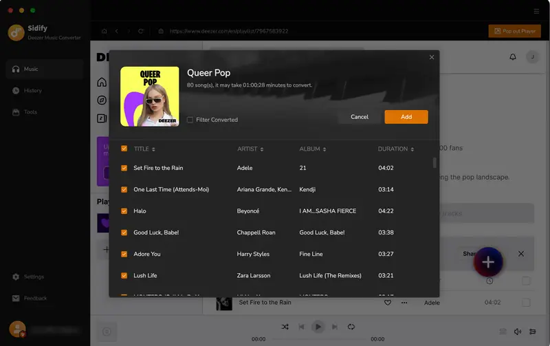 import deezer music