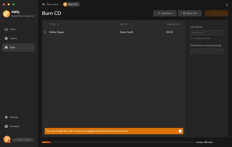 burn deezer music to cd