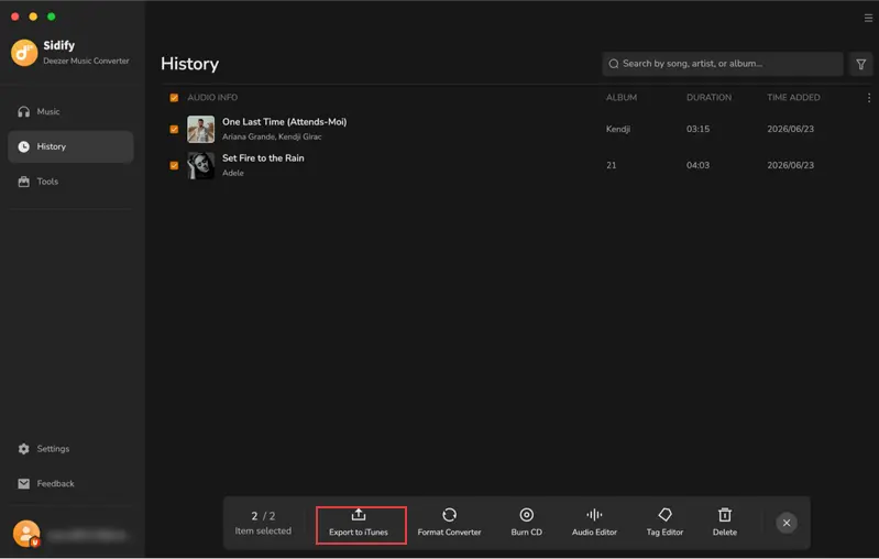 export deezer to apple music on mac