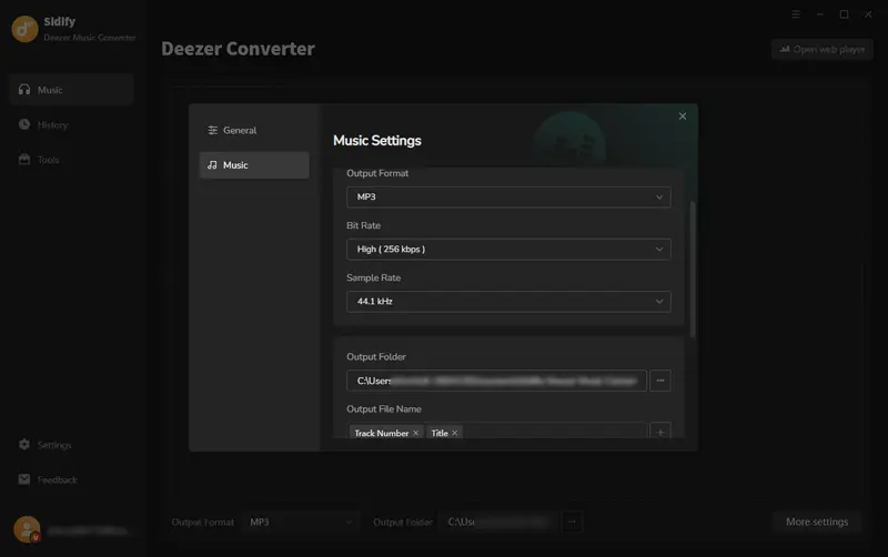 customize output settings