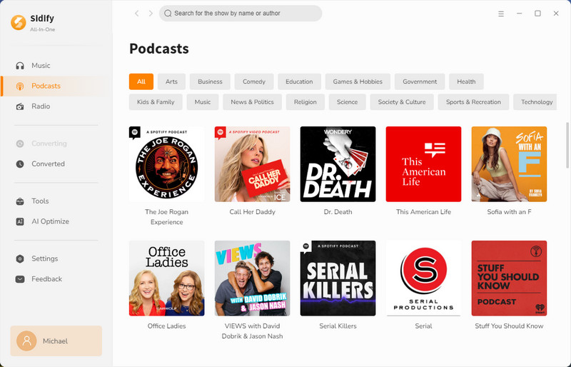 free podcast downloader interface