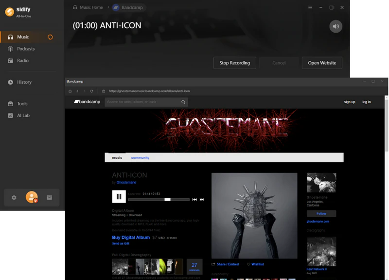 Start Record and Download Bandcamp Music