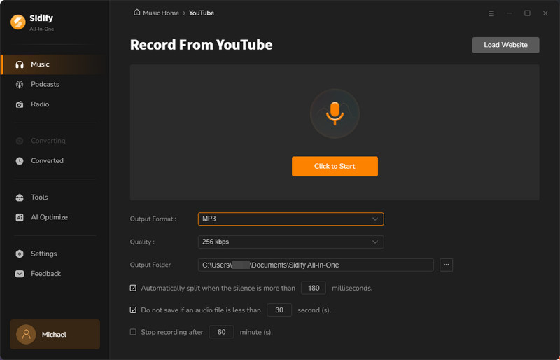 youtube recording settings