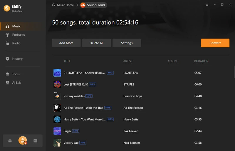 convert soundcloud songs