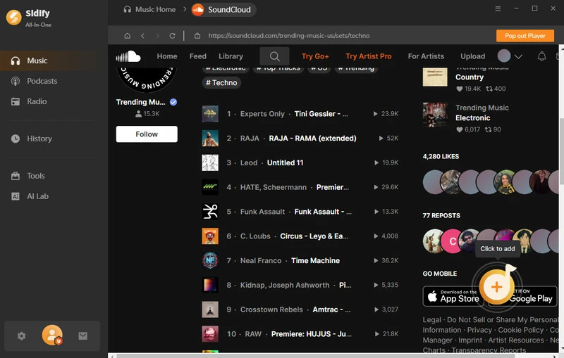 add soundcloud to sidify