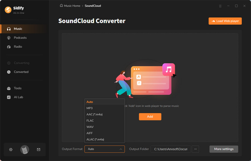 Enter SoundCloud downloader homepage