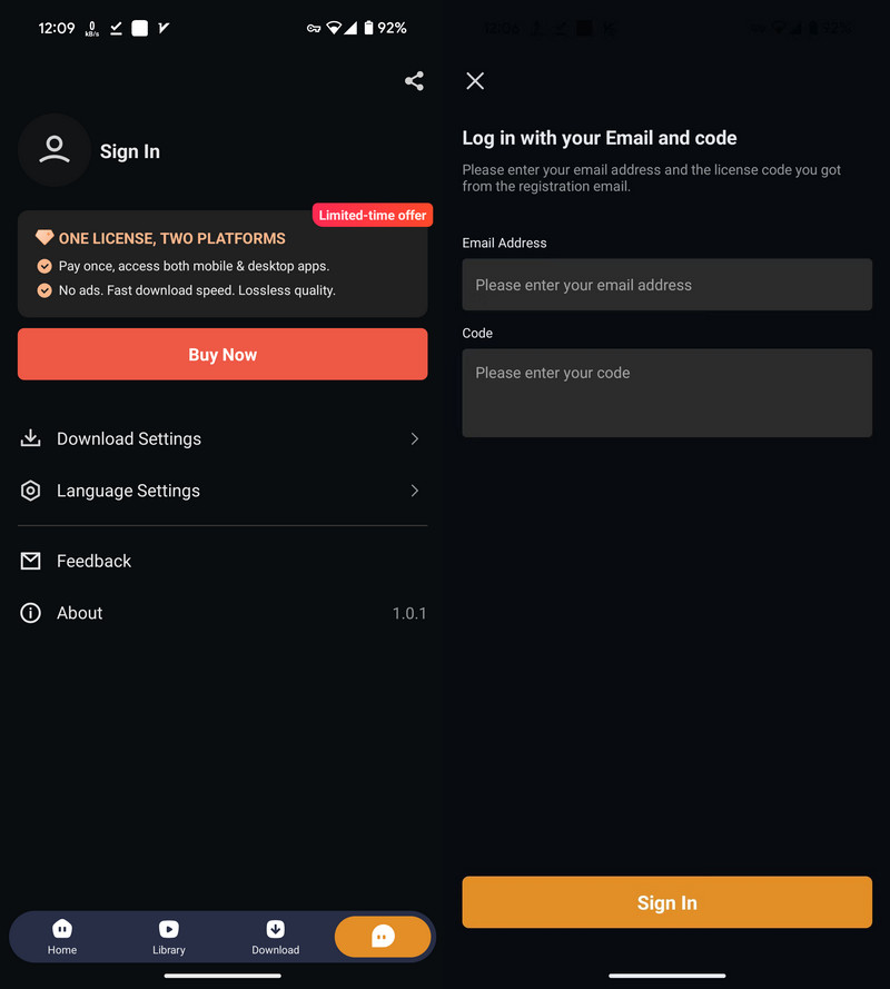 sign in spotify android downloader