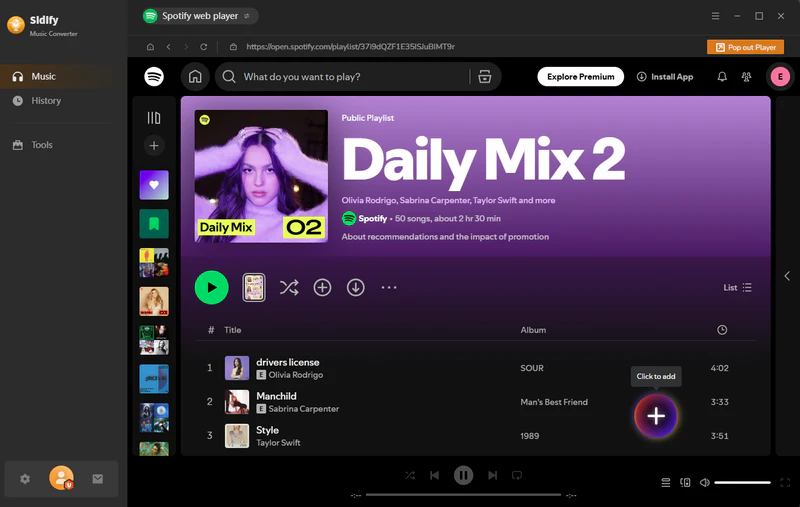 Add Spotify music to Sidify
