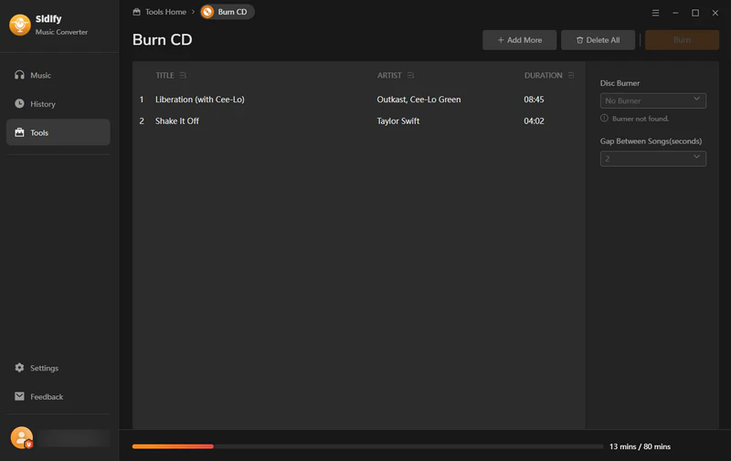 burn spotify music to cd