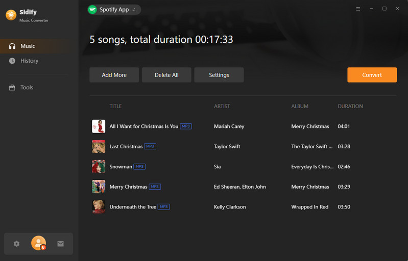convert christmas songs