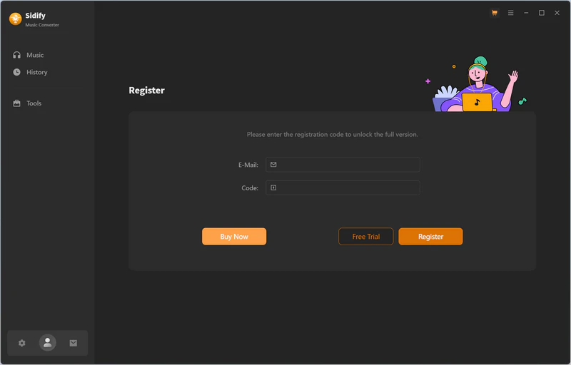 Register Sidify Music Converter for Windows