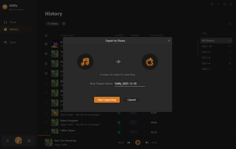 export spotify music to itunes