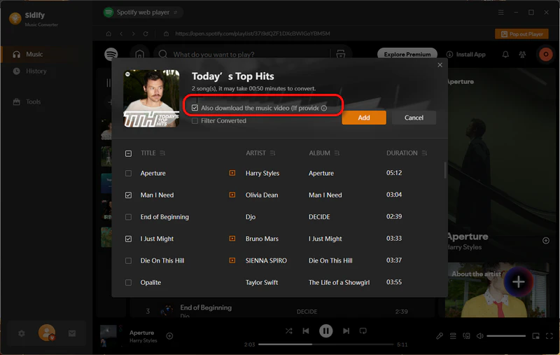 set up spotify download format