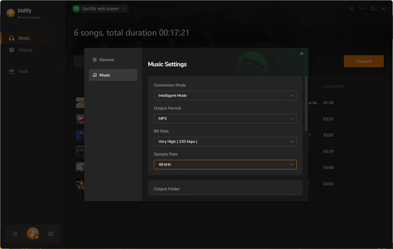 select mp3 as format