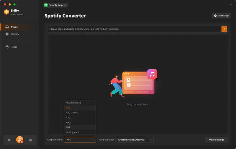add spotify music to converter
