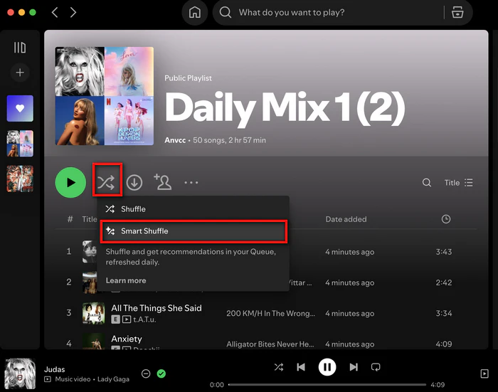 smart-shuffle on Spotify