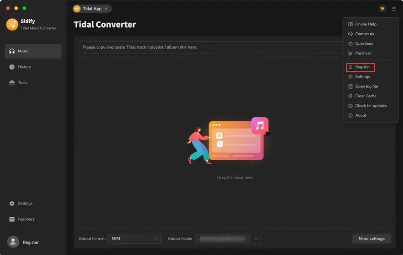 Register Tidal Music Converter for Mac