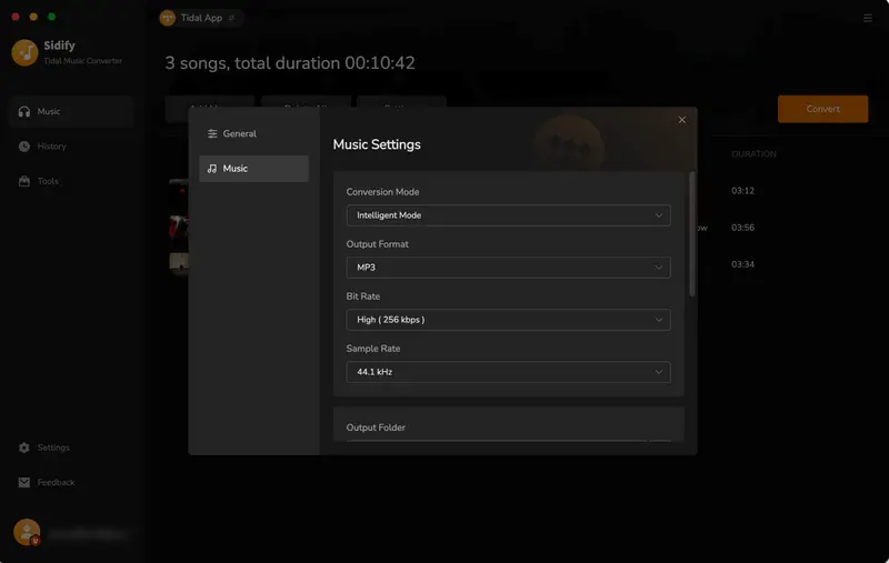 choose mp3 as the output format