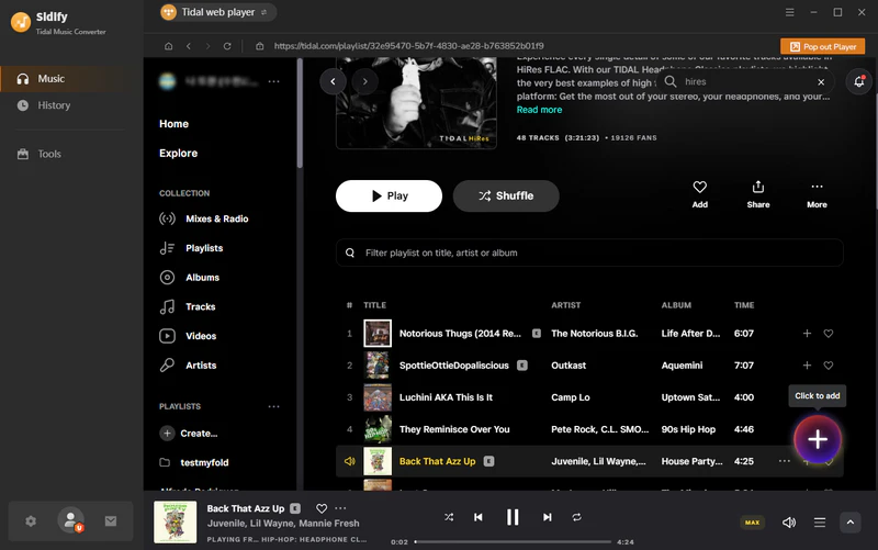 Add HiRes Tidal Music to Sidify