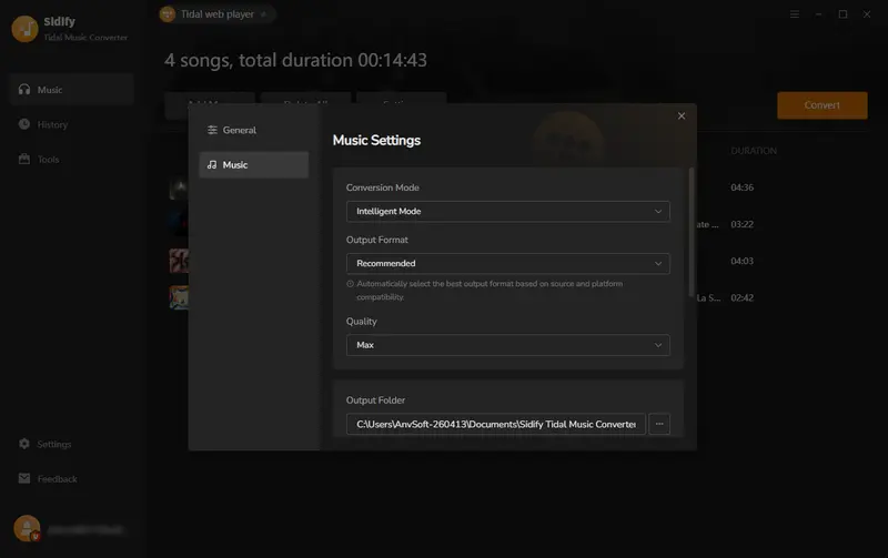 Customize output settings