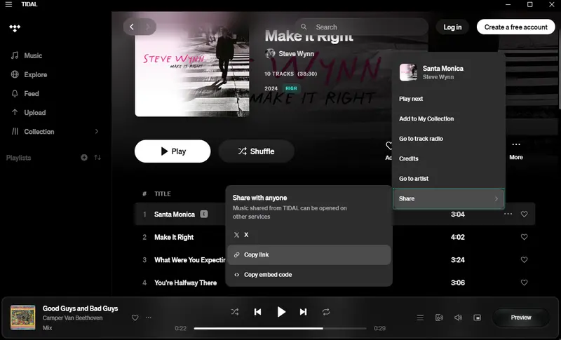 Add Tidal music